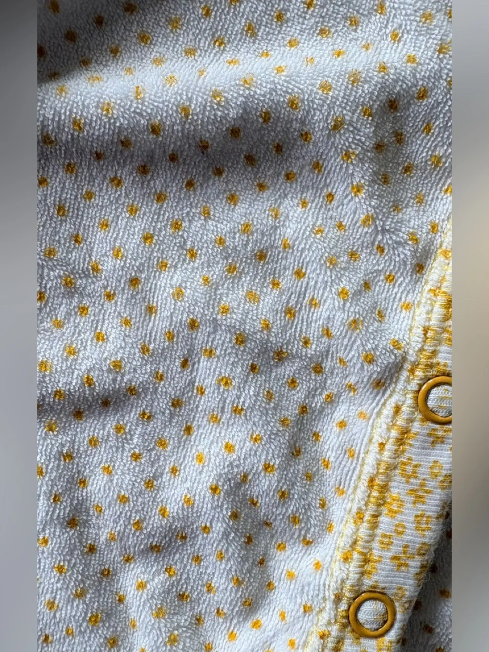 Carter's White and Yellow Dot Snap-Front Footed Romper